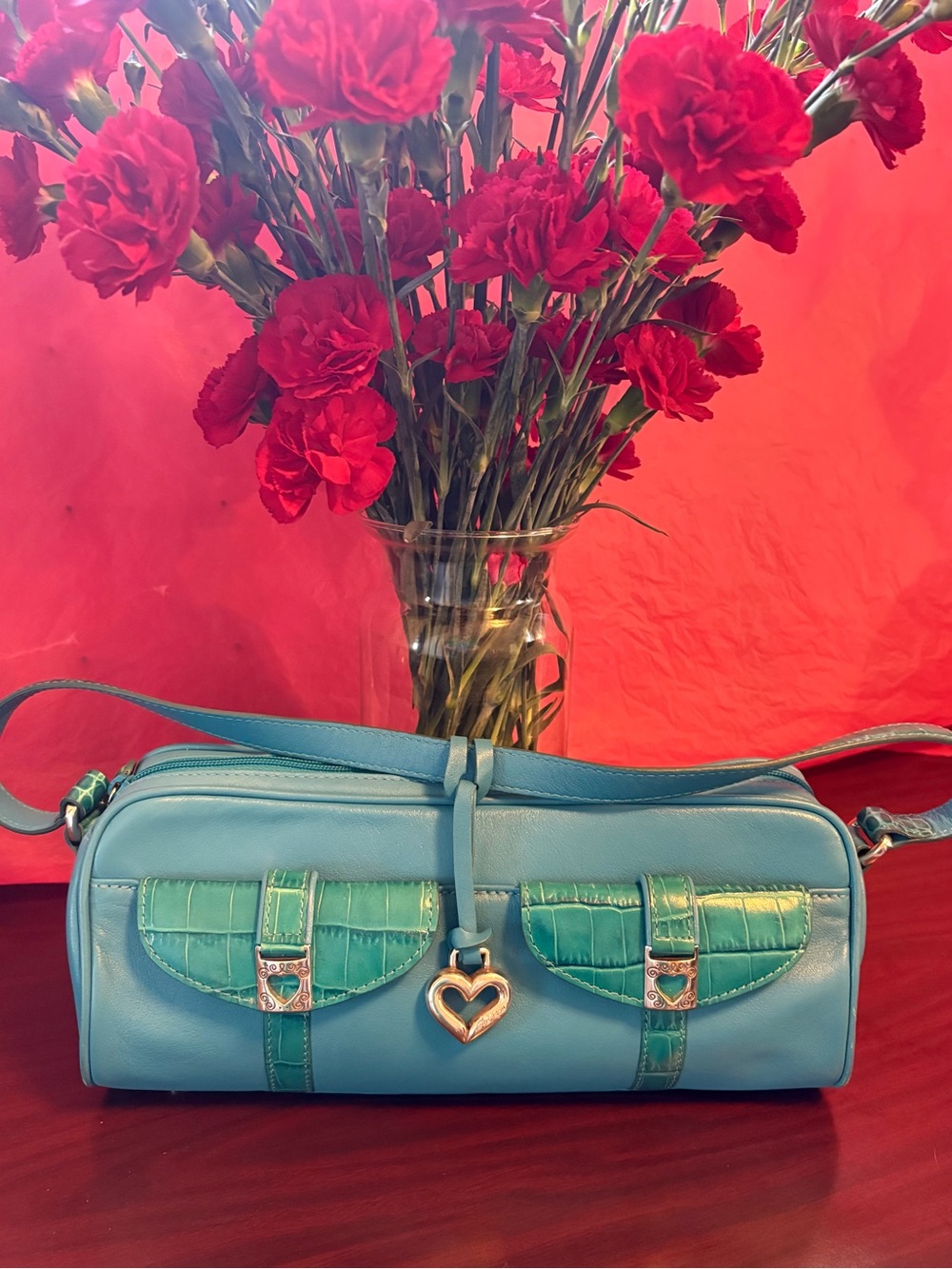 Brighton Turquoise Heart Charm Shoulder Bag